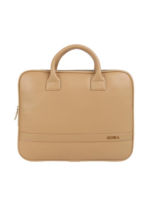 beige leatherette (pu) laptop bag - 15220826 - Very Small Image - 1