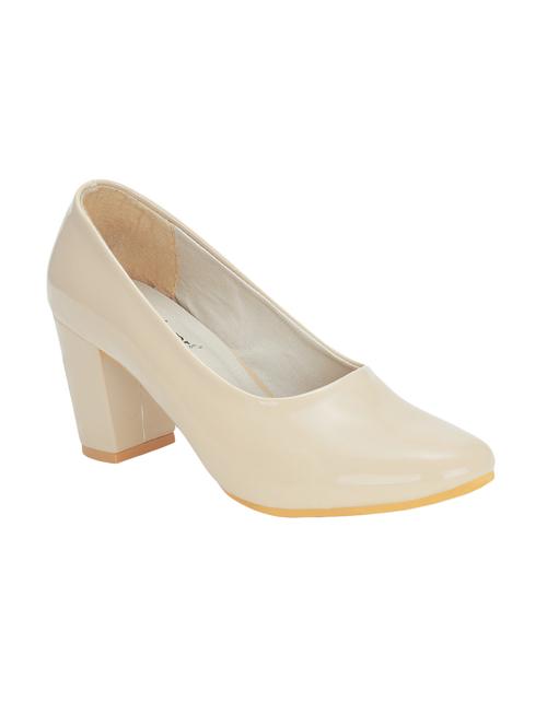 beige leatherette slip on pumps - 15221022 - Very Small Image - 1