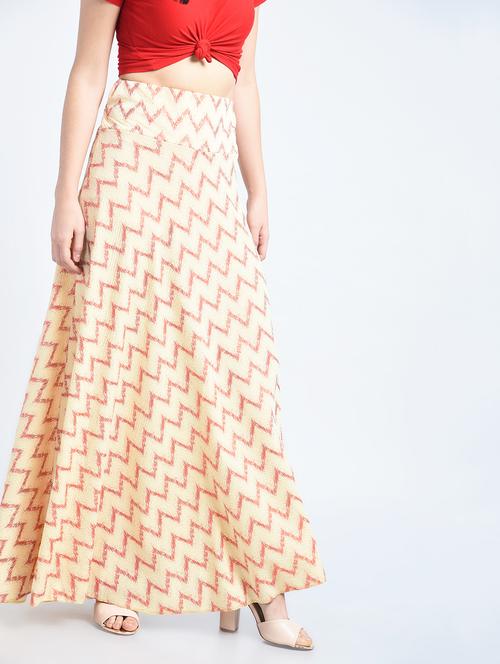 beige printed maxi skirt - 15221145 - Very Small Image - 1