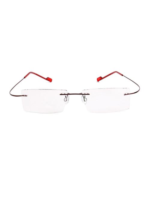 royal son rimless rectangular spectacle frame for women (rs04910er|50|transparent lens) - 15221521 - Very Small Image - 1