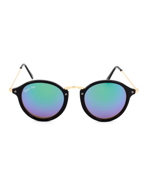 royal son uv protected round sunglasses for women (rs005rd|47|blue mirrored lens) - 15221850 - Very Small Image - 1