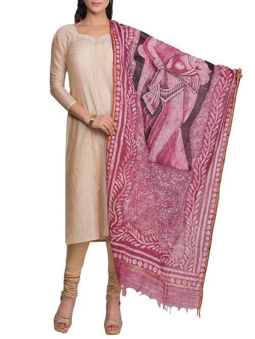 purple cotton dupatta - 15222401 - Very Small Image - 1