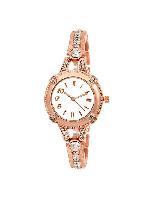 jay creation rose gold white women's analog watch - 15223329 - Very Small Image - 1