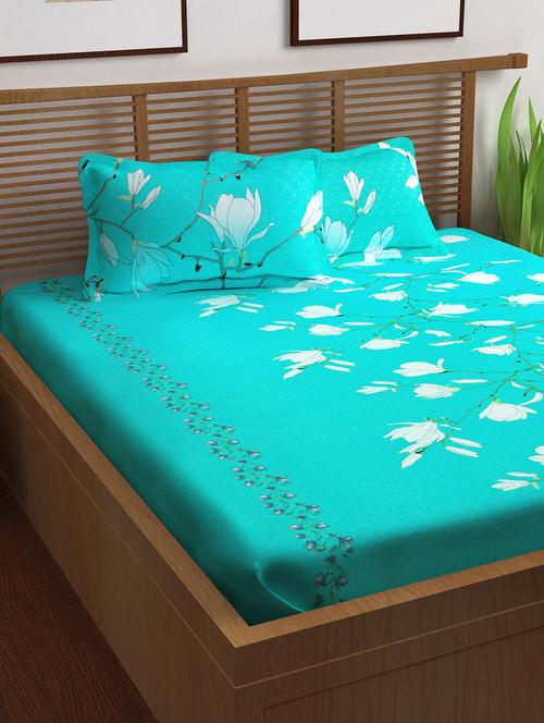 100% cotton double bedsheet with 2 pillow covers - 15223459 - Very Small Image - 1