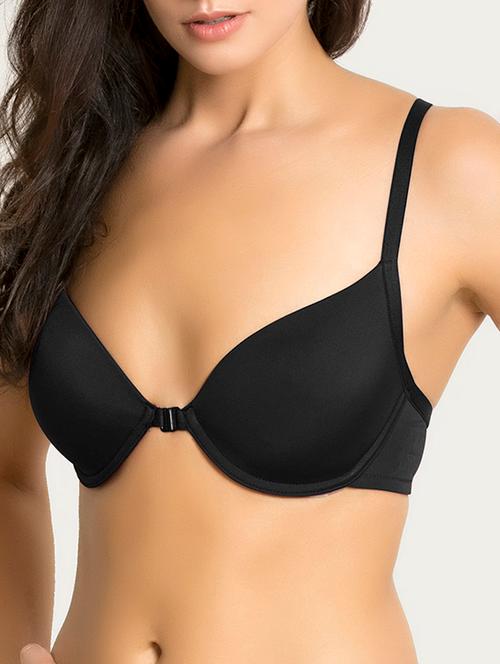 black solid front open bra - 15224029 - Very Small Image - 1