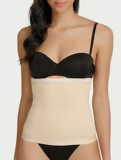 beige solid nylon tummy tucker shapewear - 15224123 - Very Small Image - 1