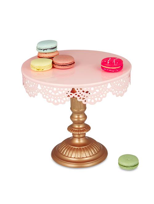 elan foundary cake stand, metal, light pink with gold - 15225227 - Very Small Image - 1