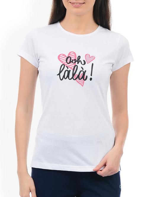 white slogan printed tee - 15226562 - Very Small Image - 1