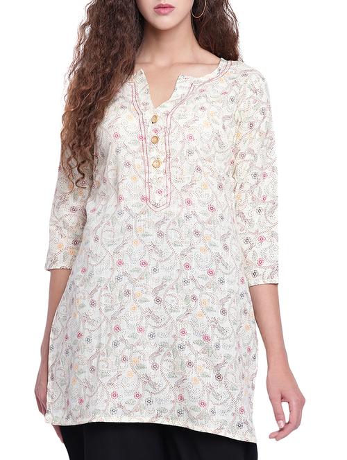 Printed straight kurti - 15227016 - Very Small Image - 1