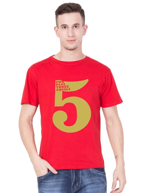 red cotton chest print tshirt - 15227335 - Very Small Image - 1