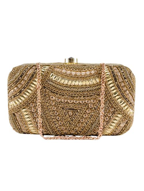 gold metal box clutch - 15227349 - Very Small Image - 1