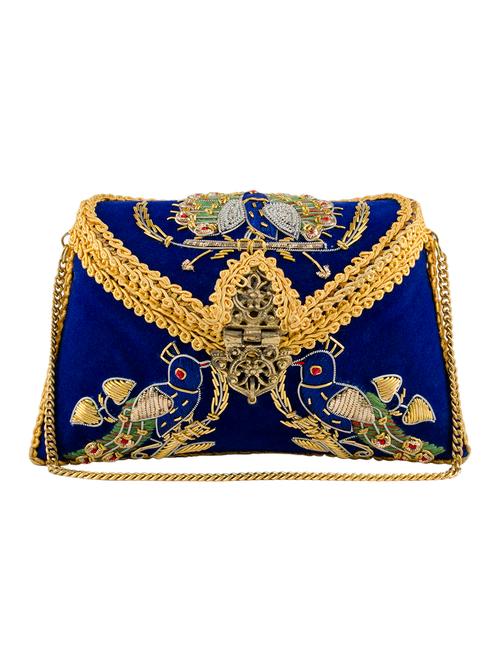 blue embellished box clutch - 15227356 - Very Small Image - 1