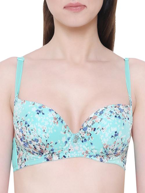 sea green floral push up bra - 15227954 - Very Small Image - 1