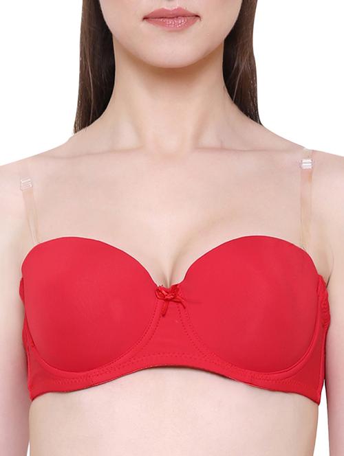 strap less solid push up bra - 15227957 - Very Small Image - 1