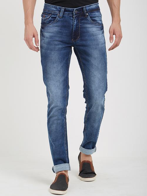 blue cotton washed jeans - 15229965 - Very Small Image - 1