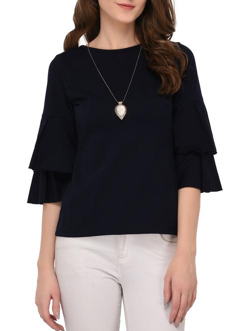 layered bell sleeved top - 15230419 - Very Small Image - 1