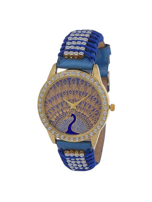 jay creation blue peacock leather belt women's analog watch - 15230719 - Very Small Image - 1
