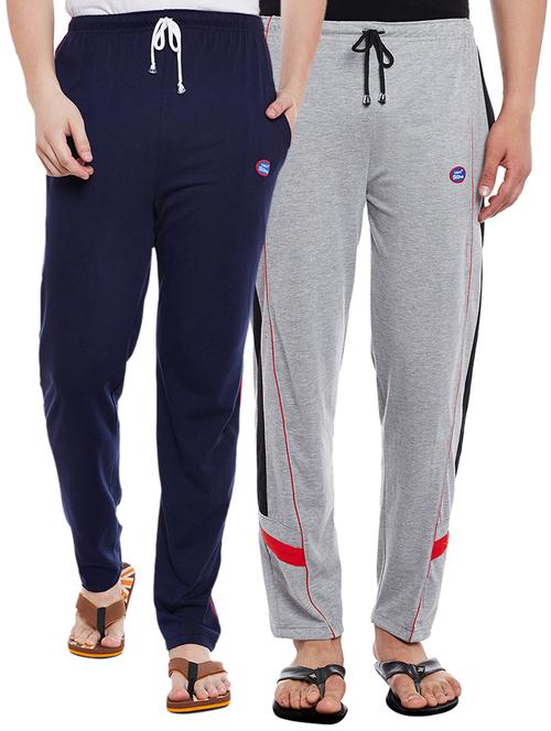 multi colored cotton  full length track pant - 15231768 - Very Small Image - 1