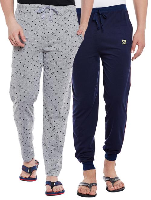 multi colored cotton  full length track pant - 15231799 - Very Small Image - 1