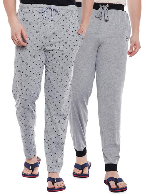 grey cotton  full length track pant - 15231802 - Very Small Image - 1