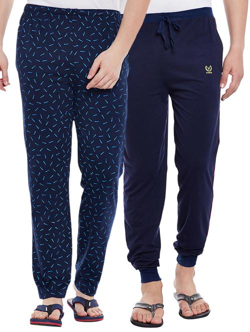 multi colored cotton  full length track pant - 15231837 - Very Small Image - 1