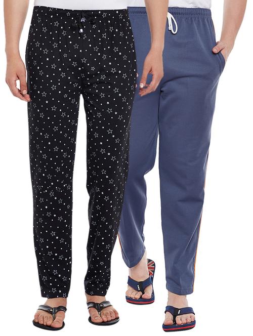 multi colored cotton  full length track pant - 15231893 - Very Small Image - 1