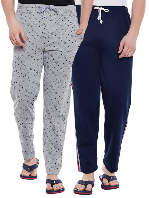 multi colored cotton  full length track pant - 15231899 - Very Small Image - 1