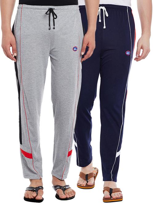 multi colored cotton  full length track pant - 15231922 - Very Small Image - 1