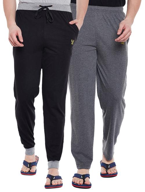 multi colored cotton  full length track pant - 15231933 - Very Small Image - 1