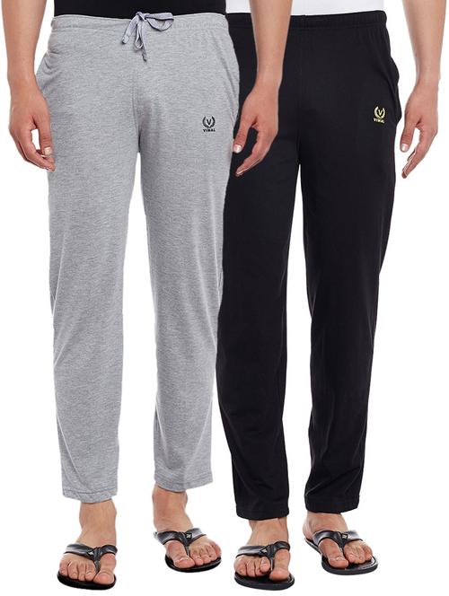 multi colored cotton  full length track pant - 15231946 - Very Small Image - 1