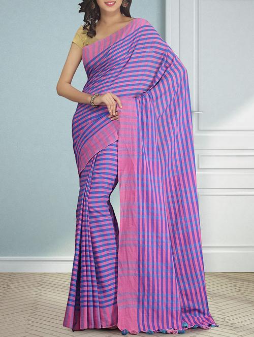 blue cotton tant saree - 15231987 - Very Small Image - 1