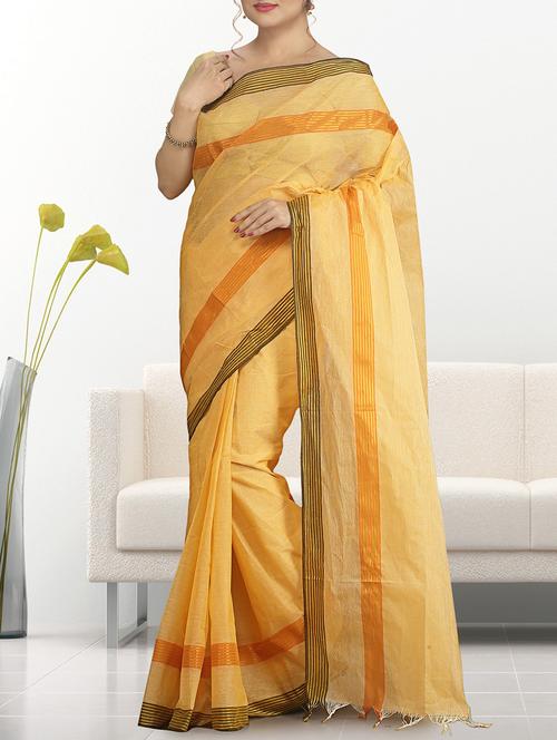 yellow cotton tant saree - 15232053 - Very Small Image - 1