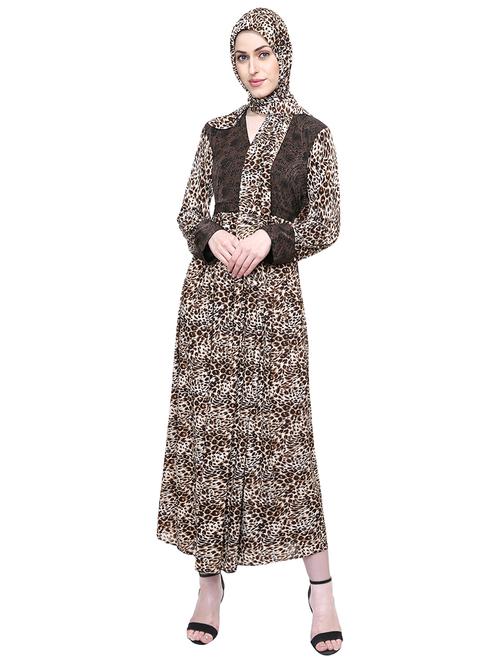 brown viscose aline cloaks & abaya - 15232988 - Very Small Image - 1