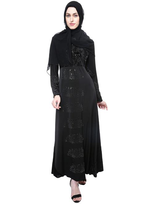black viscose aline cloaks & abaya - 15232989 - Very Small Image - 1