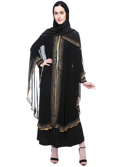 black viscose aline cloaks & abaya - 15232990 - Very Small Image - 1