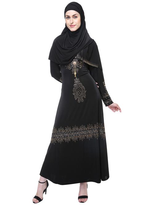 black viscose aline cloaks & abaya - 15232992 - Very Small Image - 1