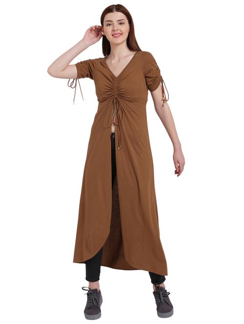solid brown tunic - 15234298 - Very Small Image - 1