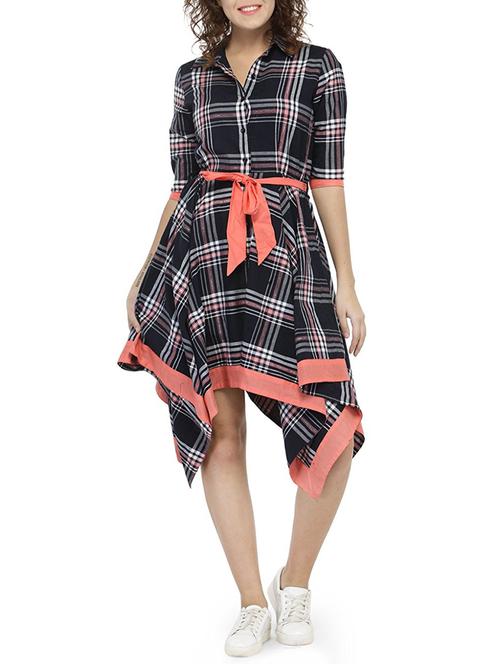 checkered asymmetric dress - 15234607 - Very Small Image - 1