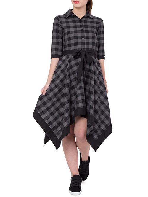 checkered asymmetric dress - 15234608 - Very Small Image - 1