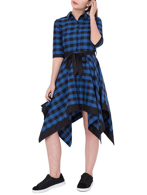 checkered asymmetric dress - 15234609 - Very Small Image - 1