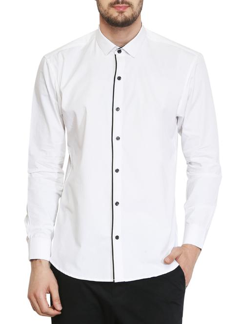 white cotton casual shirt - 15235297 - Very Small Image - 1