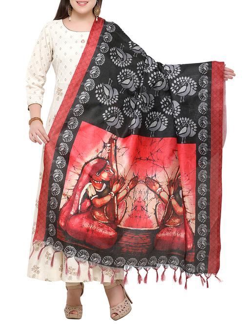 black khadi dupatta - 15236107 - Very Small Image - 1