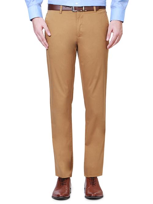 beige cotton flat front formal trouser - 15236348 - Very Small Image - 1