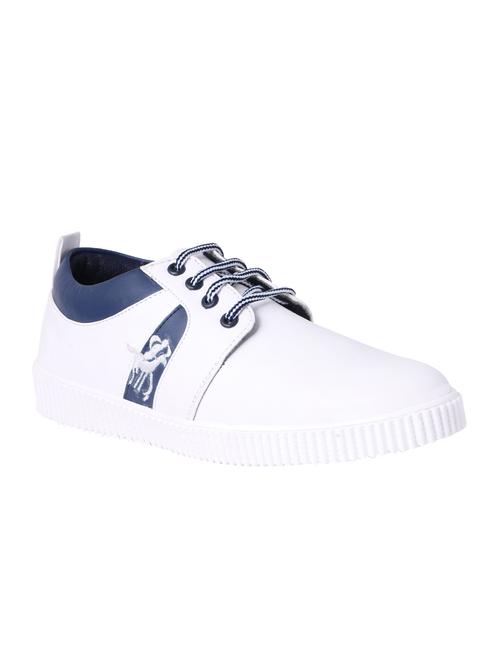 white leatherette lace up sneaker - 15237687 - Very Small Image - 1
