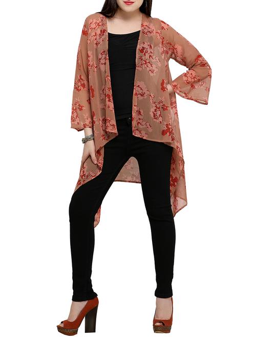 brown georgette shrug - 15237754 - Very Small Image - 1