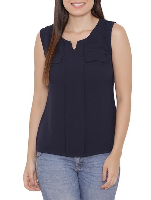 navy blue solid top - 15238868 - Very Small Image - 1