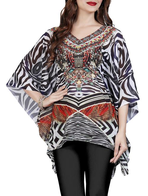 black printed kaftan - 15239753 - Very Small Image - 1