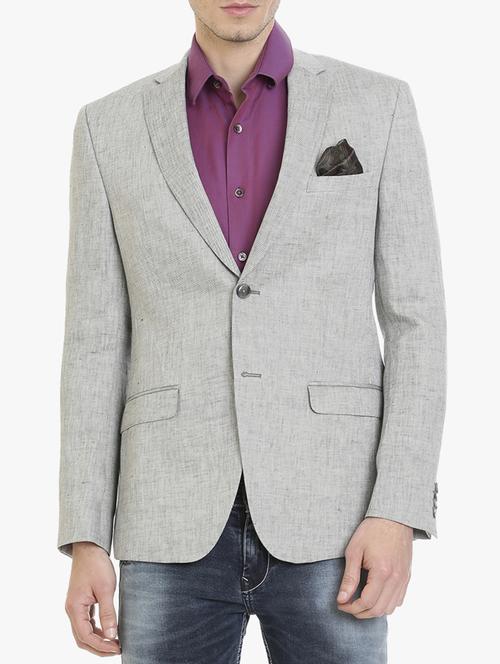 grey linen casual blazer - 15240474 - Very Small Image - 1