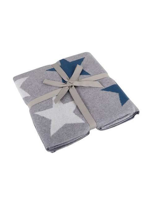 cotton knitted blue blanket - 15240576 - Very Small Image - 1
