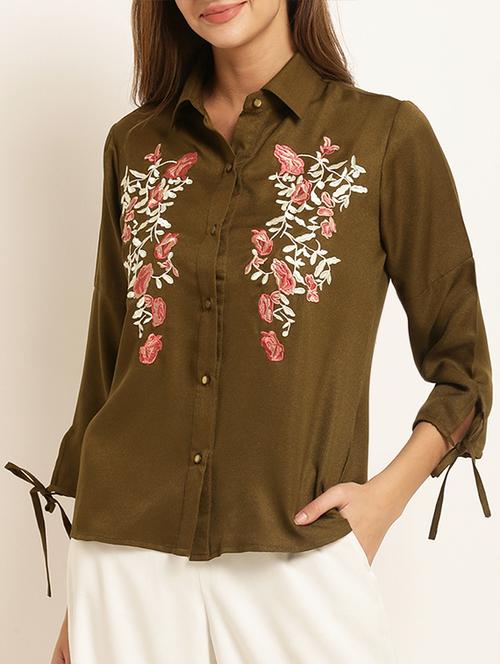 floral embroidered tshirt - 15240694 - Very Small Image - 1